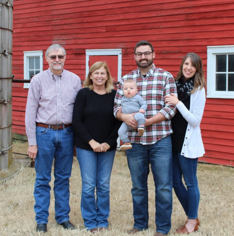 Schrag Family photo after signing up for the Locus Ag, Bluesource Regen Ag Program